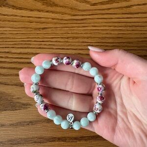 Floral Ceramic Beaded Bracelet